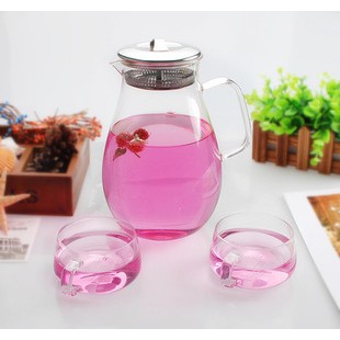 Ấm pha trà thủy tinh size 1900 ml, kèm ly size 120ml